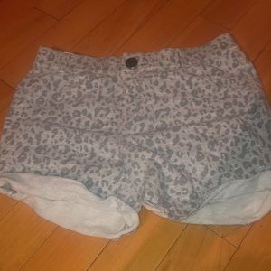 Cheetah grey jean shorts soft material